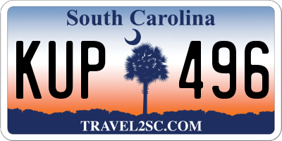 SC license plate KUP496