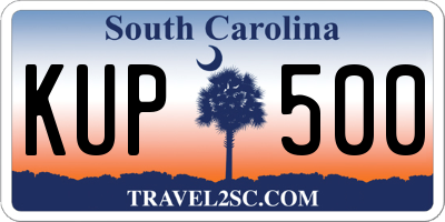 SC license plate KUP500