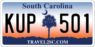 SC license plate KUP501
