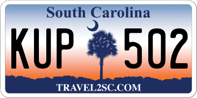 SC license plate KUP502