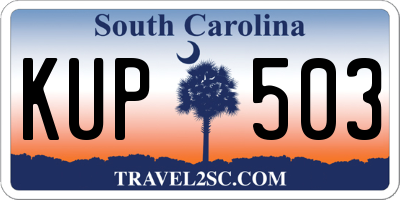SC license plate KUP503