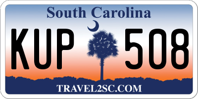 SC license plate KUP508