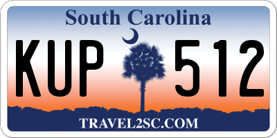 SC license plate KUP512