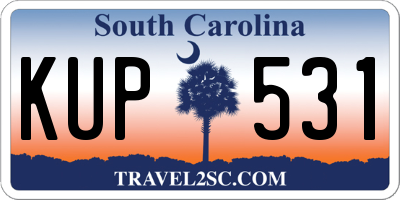 SC license plate KUP531