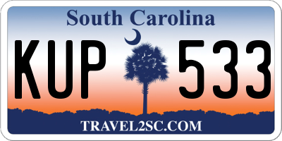 SC license plate KUP533