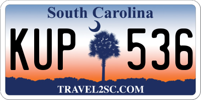SC license plate KUP536
