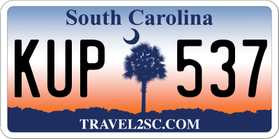 SC license plate KUP537