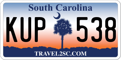 SC license plate KUP538