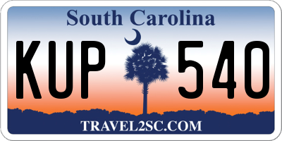 SC license plate KUP540