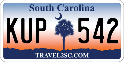 SC license plate KUP542