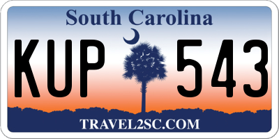 SC license plate KUP543