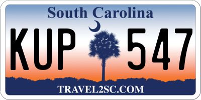 SC license plate KUP547