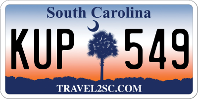 SC license plate KUP549