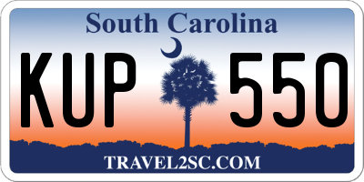 SC license plate KUP550