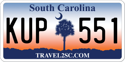 SC license plate KUP551