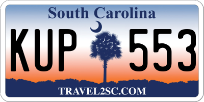 SC license plate KUP553