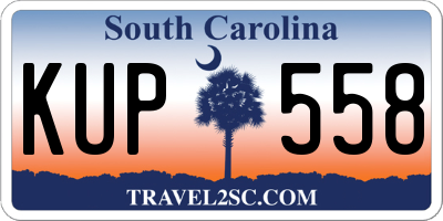 SC license plate KUP558