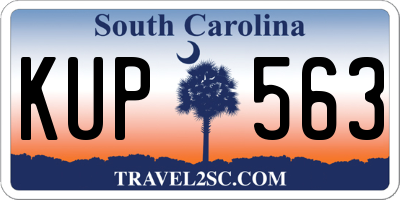 SC license plate KUP563