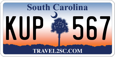 SC license plate KUP567