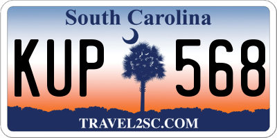 SC license plate KUP568