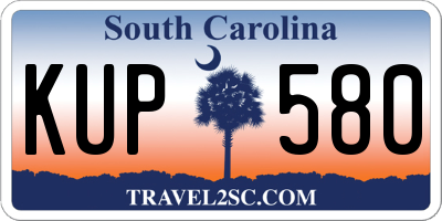 SC license plate KUP580