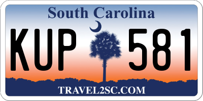 SC license plate KUP581