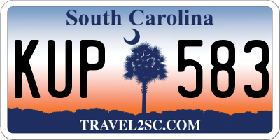 SC license plate KUP583