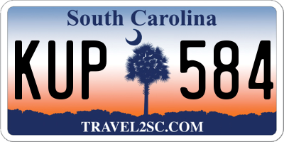 SC license plate KUP584