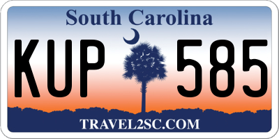 SC license plate KUP585