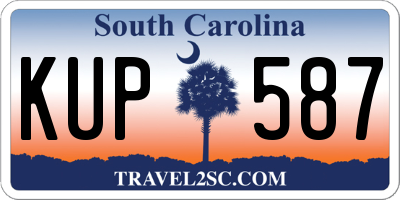 SC license plate KUP587