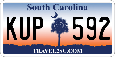 SC license plate KUP592
