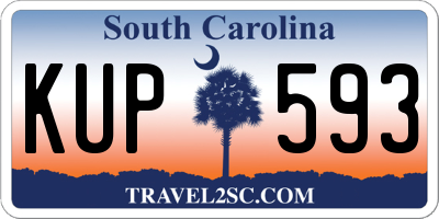 SC license plate KUP593