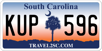SC license plate KUP596