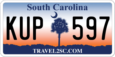 SC license plate KUP597