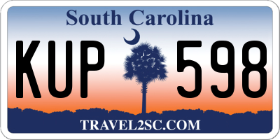SC license plate KUP598
