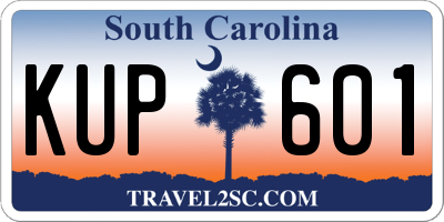 SC license plate KUP601