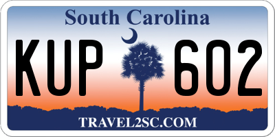 SC license plate KUP602