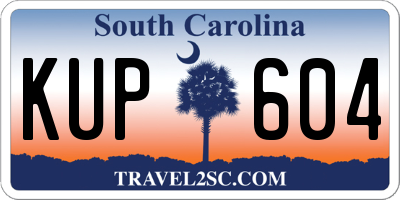 SC license plate KUP604