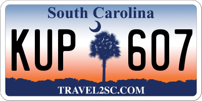 SC license plate KUP607