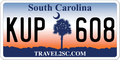SC license plate KUP608