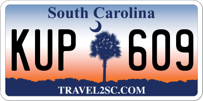 SC license plate KUP609