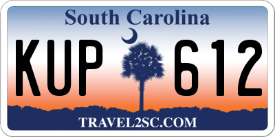 SC license plate KUP612