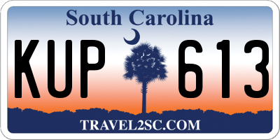 SC license plate KUP613