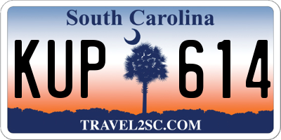 SC license plate KUP614