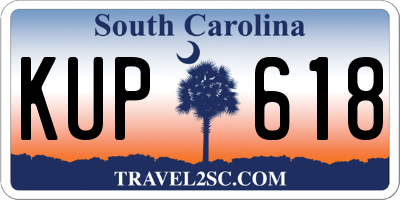 SC license plate KUP618