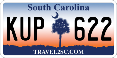 SC license plate KUP622