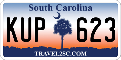 SC license plate KUP623