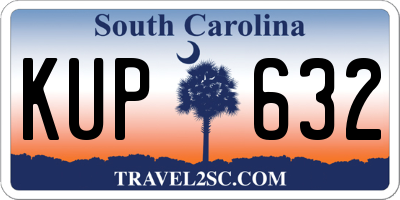 SC license plate KUP632