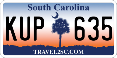 SC license plate KUP635