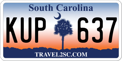 SC license plate KUP637